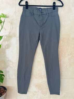 Gap Gray Stretch Skinny Pants Mid Rise Size 4